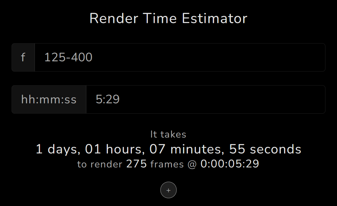 Aturtur Render Time Estimator